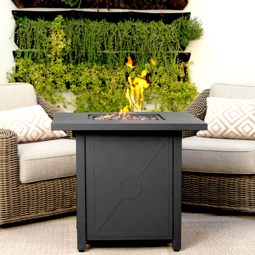 Propane Fire Pit Table - Patio Square Portable Gas Fire Pit For Outdoor Deck And Patio Black Firepit Propane Fire Table Black