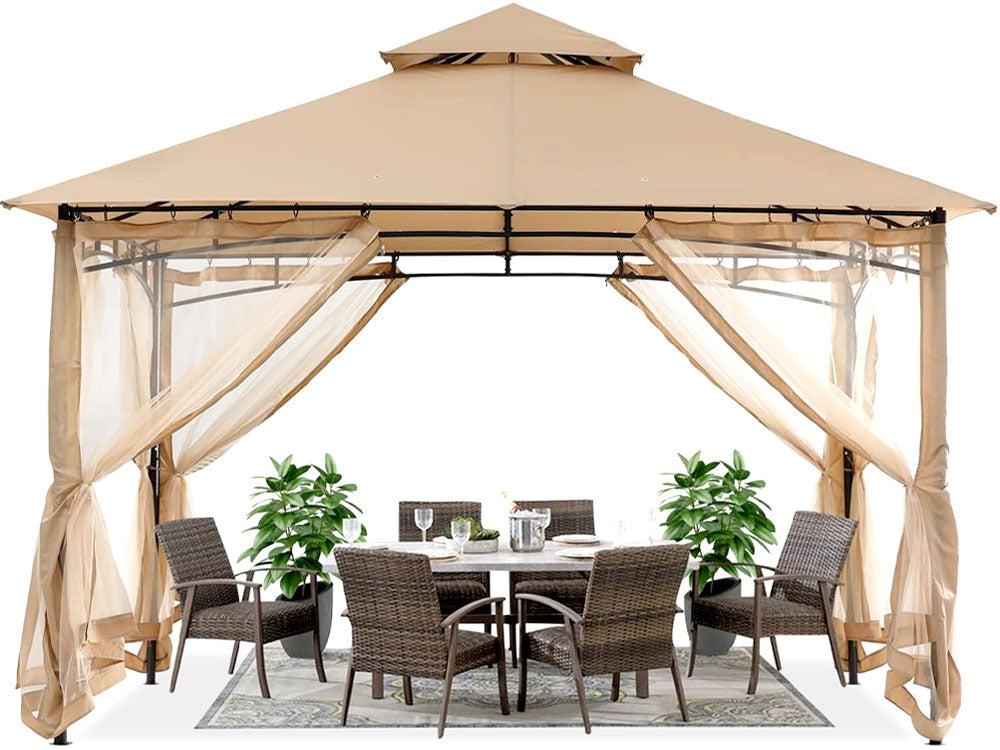 Heavy Duty Screened Gazebo All Season Patio Metal Gazebo For Outdoor Backyard Garden Deck Screened In Gazebo Patio Gazebo Metal Gazebo Gazebo On Deck Garden Patio Gazebo Large Gazebo