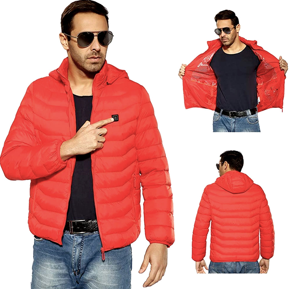 Upgraded USB Electric Heated Lightweight Rechargeable Heating Coat Jacket Vest For Man And Women Blue Black Red US