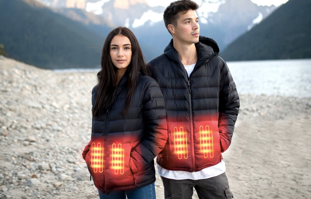 Upgraded USB Electric Heated Lightweight Rechargeable Heating Coat Jacket Vest For Man And Women Blue Black Red US