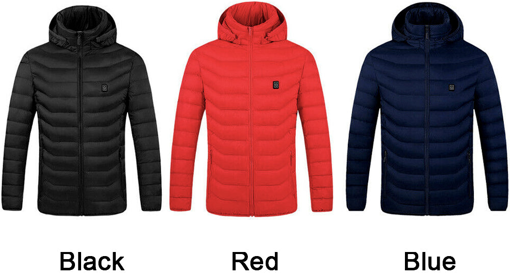 Upgraded USB Electric Heated Lightweight Rechargeable Heating Coat Jacket Vest For Man And Women Blue Black Red US