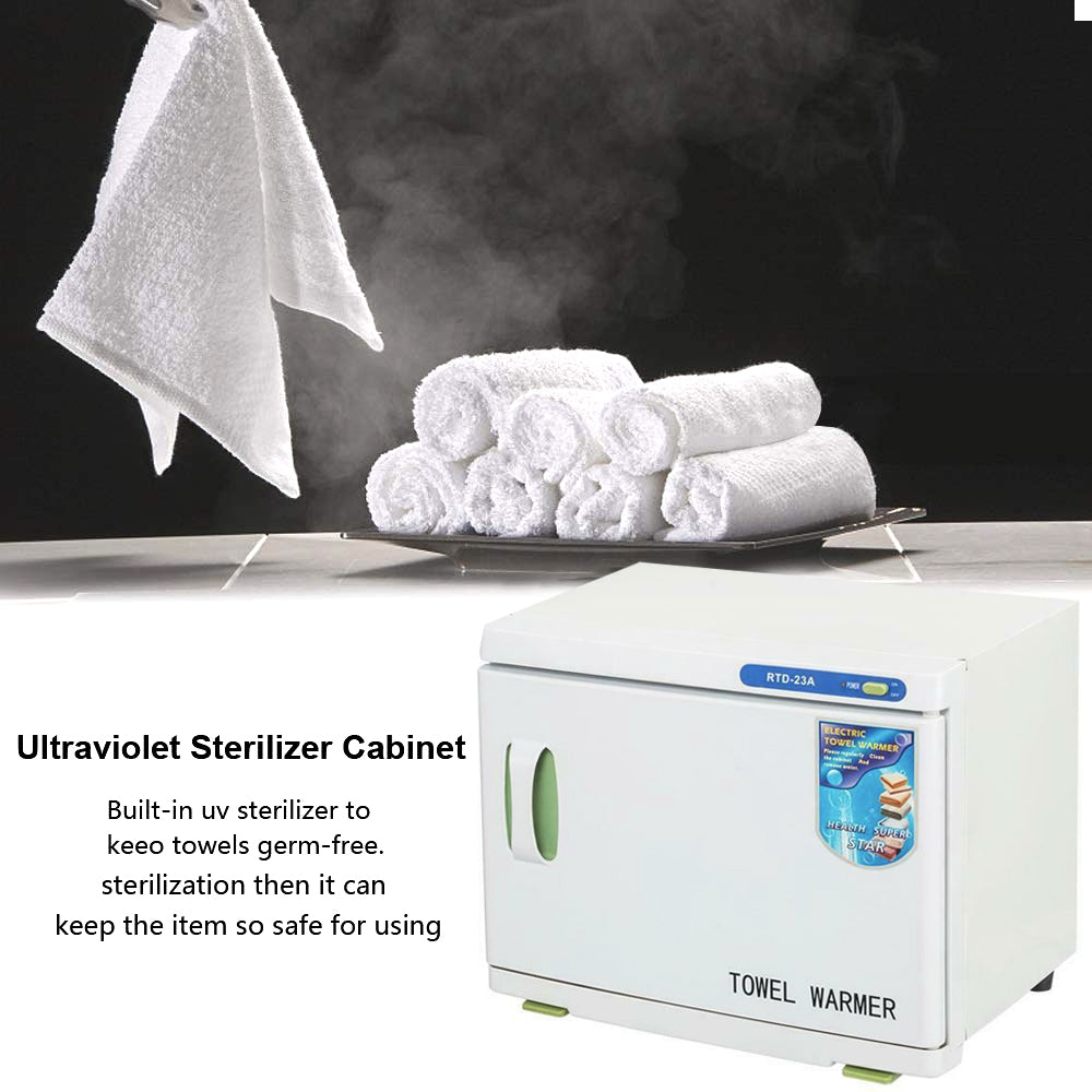 2-IN-1 UV Sterilizer Hot Towel Warmer Heated Dryer For Beauty Cabinet Barber Spa Tattoo Green White 30 40 50 60 towels Beauty Equipment