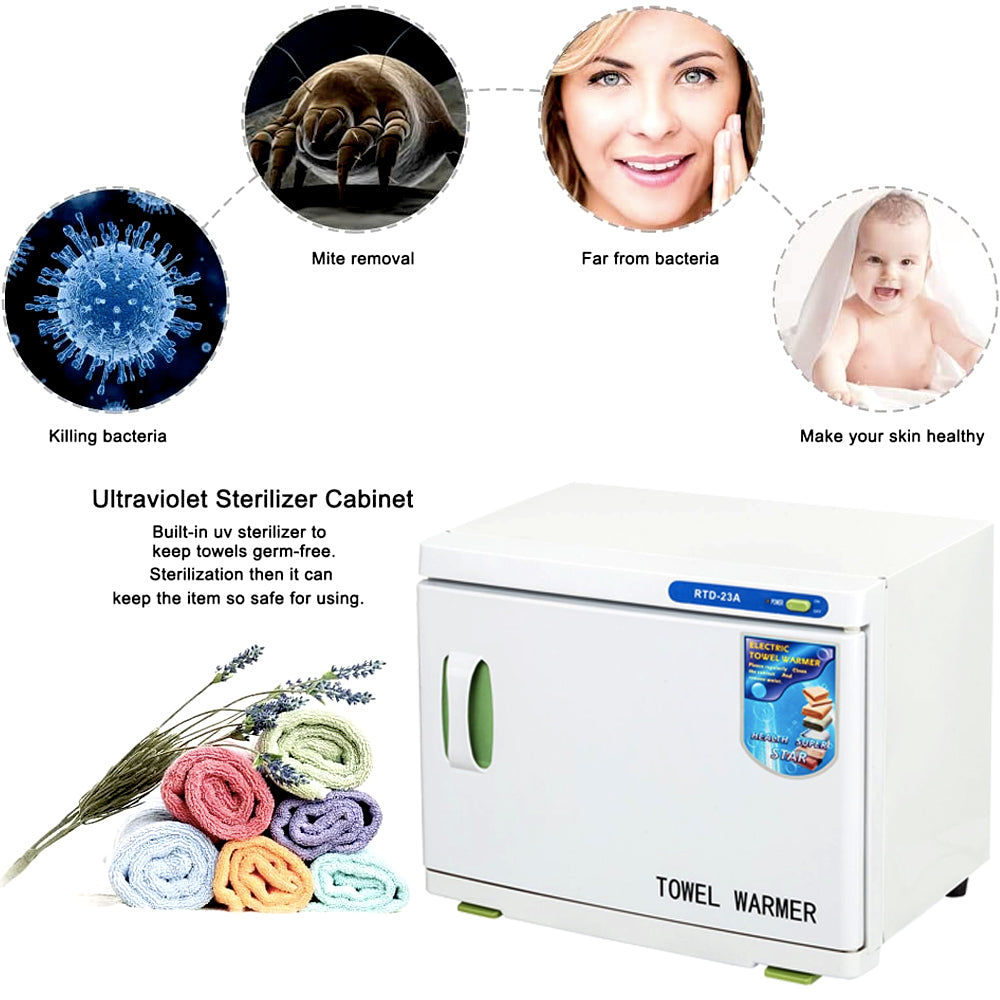 2-IN-1 UV Sterilizer Hot Towel Warmer Heated Dryer For Beauty Cabinet Barber Spa Tattoo Green White 30 40 50 60 towels Beauty Equipment