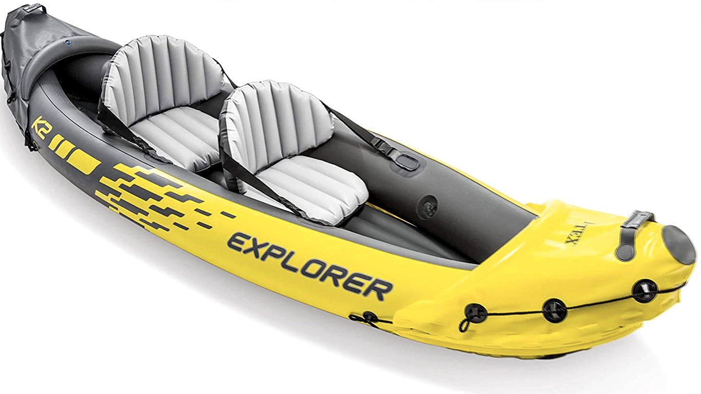 Inflatable Kayak 2 Person Blow Up Canoe with Oars and Hand Pump Yellow K2 Pro Kayak Intex Sierra Orange Sport