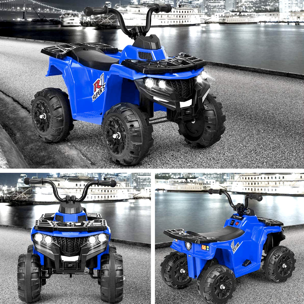 Kid ATV Powered Ride-On Electric 4 Wheeler Quad with LED Headlights 4 Wheeler Electric Four Wheeler Kids Quad Blue ATC Red Kid ATV White 4 Wheeler For Kids