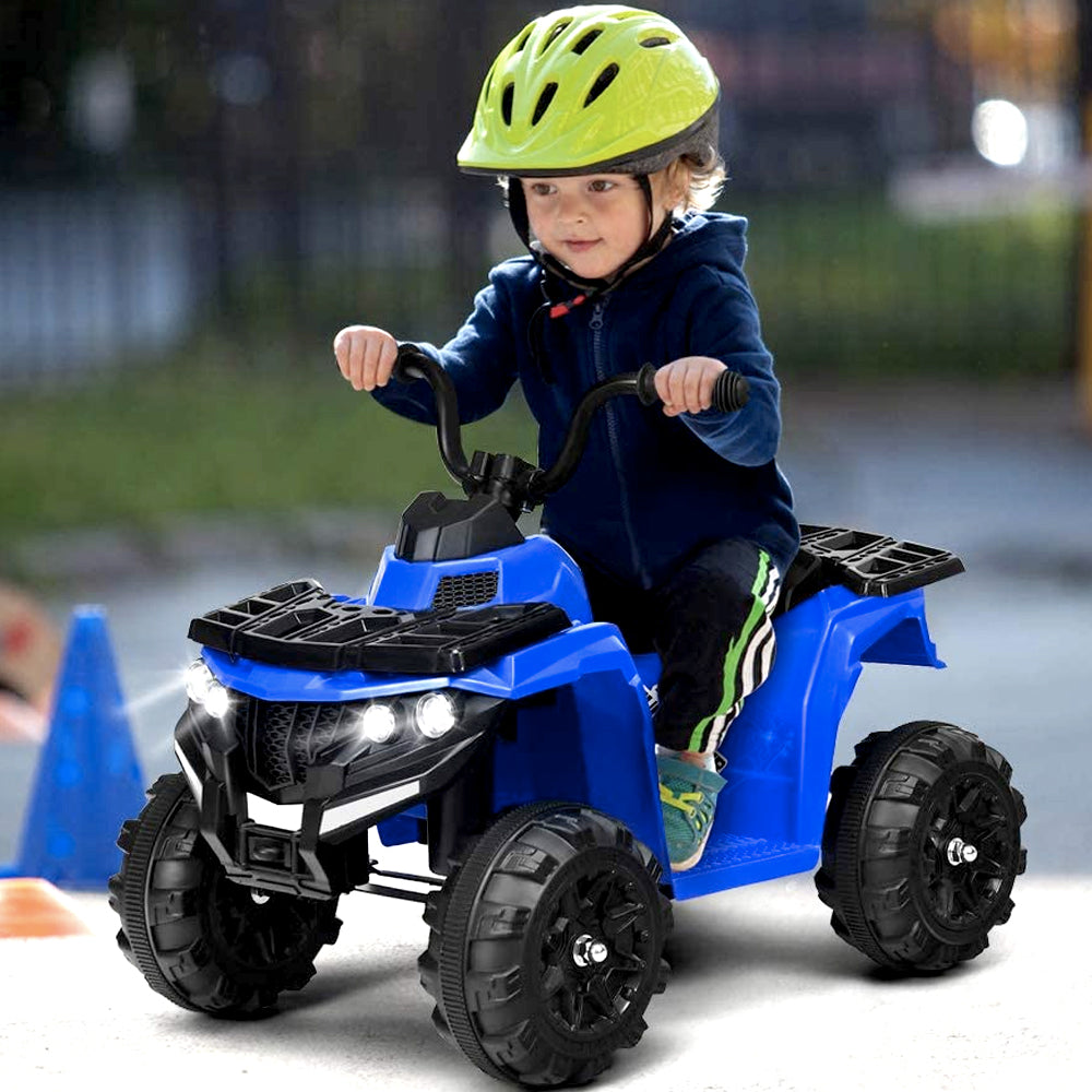 Kid ATV Powered Ride-On Electric 4 Wheeler Quad with LED Headlights 4 Wheeler Electric Four Wheeler Kids Quad Blue ATC Red Kid ATV White 4 Wheeler For Kids