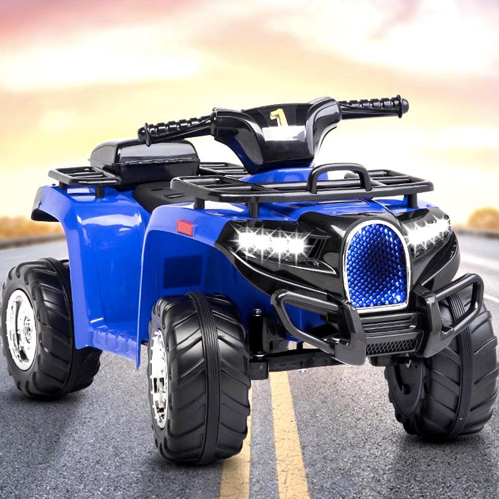 Kid Electric ATV Ride-On 4 Wheeler Quad with LED Headlights Red 4 Wheeler Bleu Four Wheeler For Boy And Girl 2 Years 3 Years 4 Years 5 Years Rechargeable Battery Kids ATV