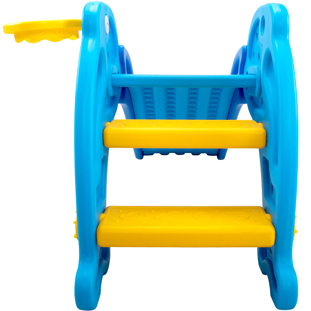 3 in 1 Slide for Kids, Toddler Slide Climber Set for Indoor Outdoor, Freestanding Game Slide with Extra Long Slipping Slope, Basketball Hoop and Ball for Boys & Girls Kids Slide for Indoor and Outdoor, Freestanding Slide for Toddler Playground Slipping Slide Climber Toy Playset with Basketball Hoop & Ball, Pink Blue Yellow Red
