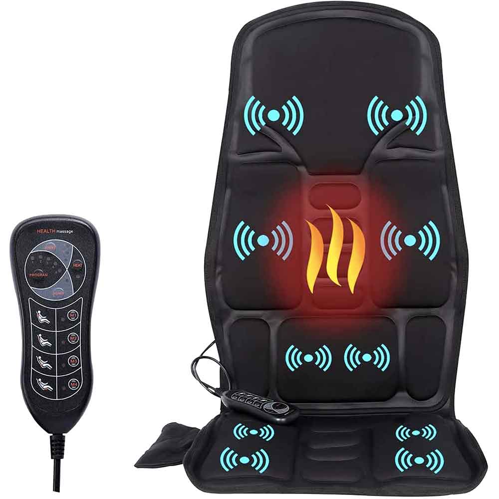 8 Mode Massage Chair Pad With Heated Back Neck Cushion For Car