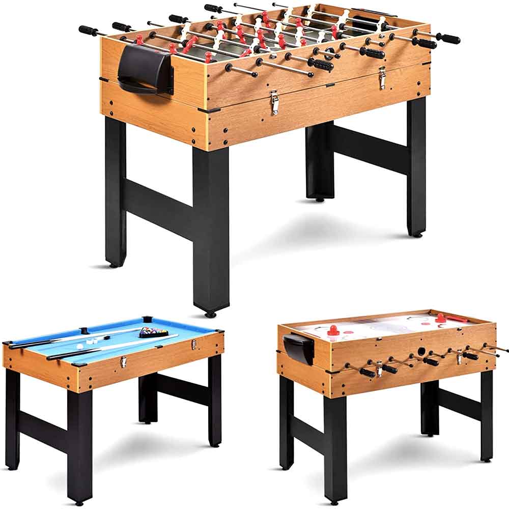 48 in Multi Game Table 3 In 1 Pool Billiards Table, Slide Air Hockey And Soccer Combo For Home, Game Room, Bar, Party, Club Multi-Game Sports Kids Gifs Best Game Table