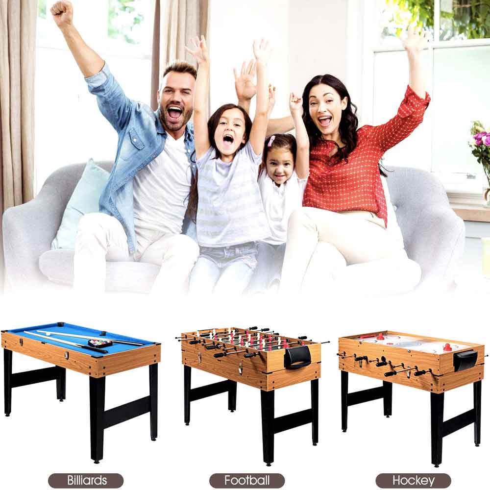 48 in Multi Game Table 3 In 1 Pool Billiards Table, Slide Air Hockey And Soccer Combo For Home, Game Room, Bar, Party, Club Multi-Game Sports Kids Gifs Best Game Table