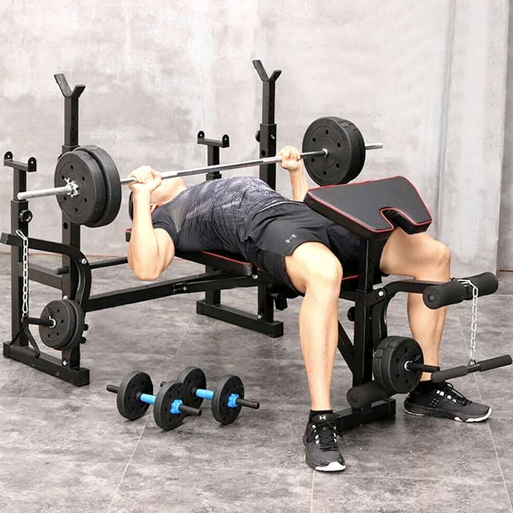 Olympic Weight Bench Set Home Gym Machine 1100 Lbs Workout Bench Press System Home Gym Weight Bench Workout Benches Full Body Weight Bench Set