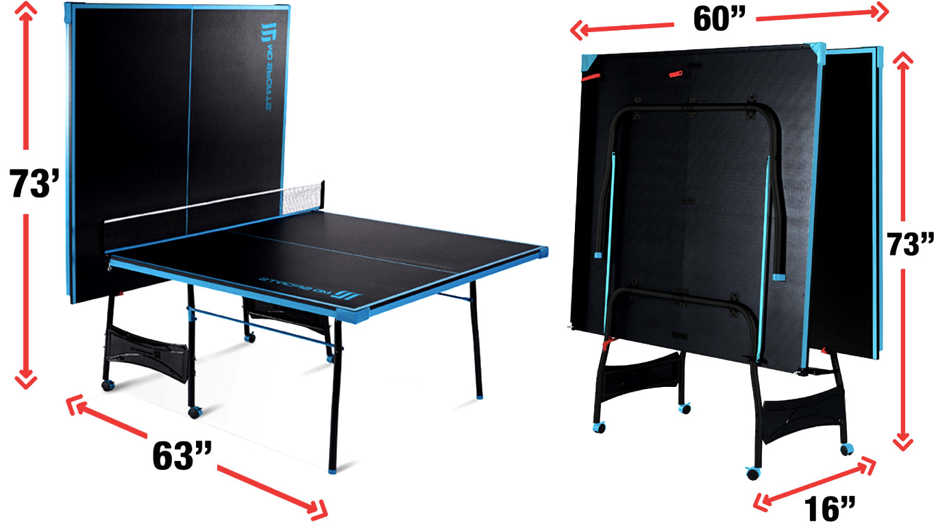 Bleu Foldable Ping Pong Table Tennis Table, Paddles and Balls Outdoor Indoor Best Ping pong Tennis Table