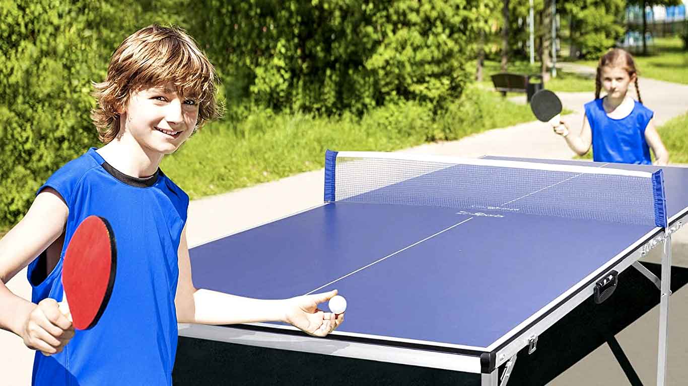 Olympic Ping Pong Table Foldable Tennis Table Set Balls And Paddles Outdoor/Indoor Professional Official Size Black Blue official Size Outdoor Backyard Home