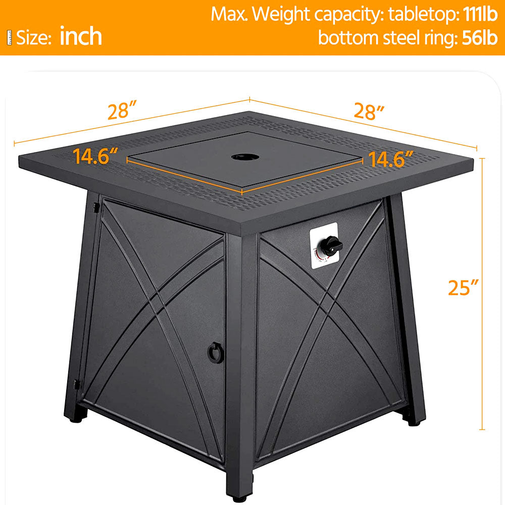 Propane Fire Pit Table - Patio Square Portable Gas Fire Pit For Outdoor Best Outdoor Deck Gaz Fire Pit With Propane Design 2 In 1 Black Propane Fire Pit