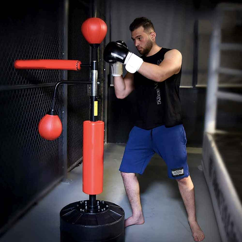 Heavy Reflex Bag Free Standing Boxing Cobra Punching Speed Bag Black Red