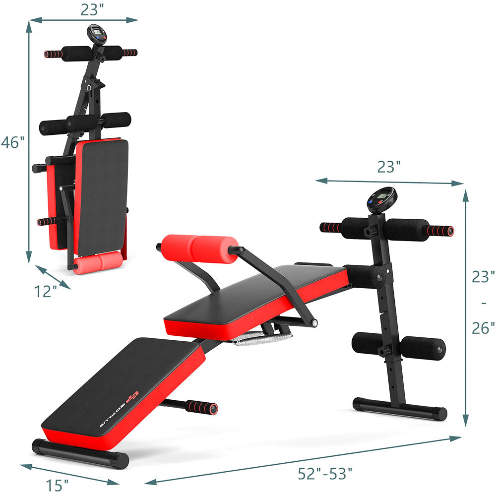 Multi-Functional Weight Bench With 5 adjustable Positions Foldable Workout Bench Home Gym Adjustable Weight Bench Home Gym Bench Workout Red Bench Premium Best Steel Outdoor Bench