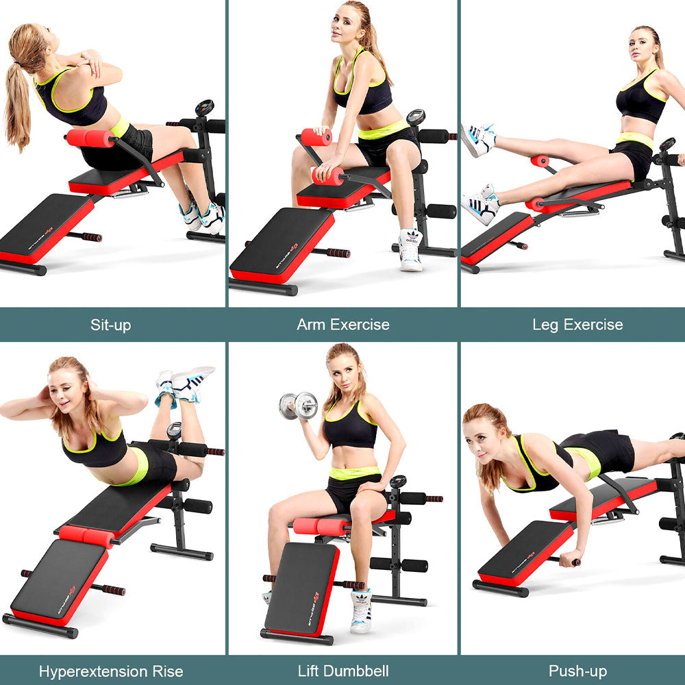 Multi-Functional Weight Bench With 5 adjustable Positions Foldable Workout Bench Home Gym Adjustable Weight Bench Home Gym Bench Workout Red Bench Premium Best Steel Outdoor Bench
