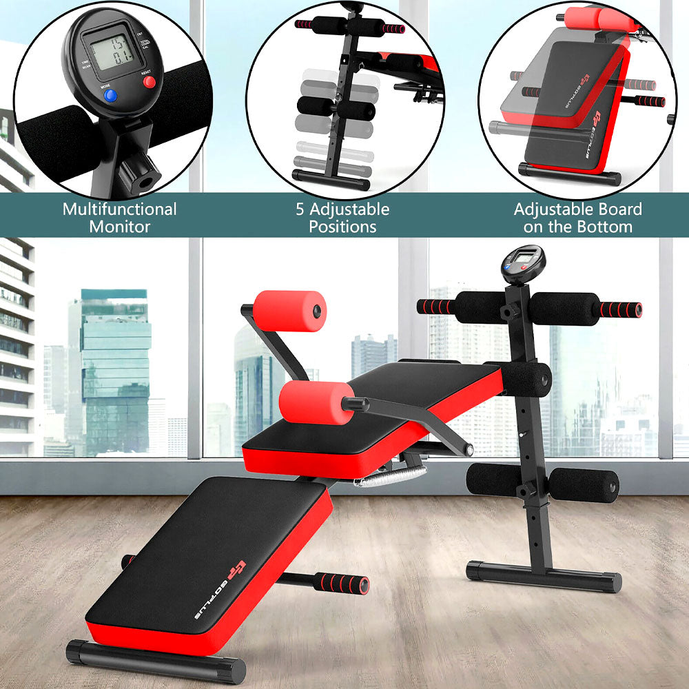 Multi-Functional Weight Bench With 5 adjustable Positions Foldable Workout Bench Home Gym Adjustable Weight Bench Home Gym Bench Workout Red Bench Premium Best Steel Outdoor Bench