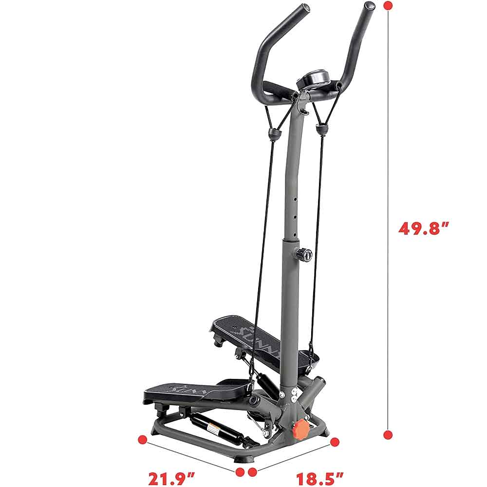 Stair Stepper Climber Exercise Machine Cardio Equipment With Digital Monitor, Resistance Bands And Adjustable Handlebar Silver White Black Home Gym Fitness Cardio Premium Olympic
