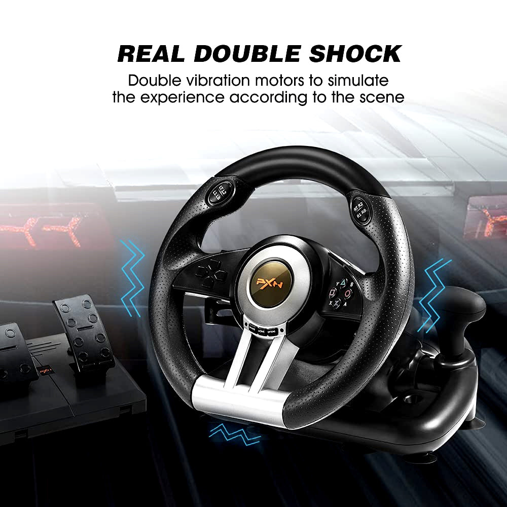 Racing Gaming Steering Wheel Simulator Suitable for Xbox one/Xbox Series X/S /PC/PS3/PS4/PS5/Nintendo Switch - Orange Or Black