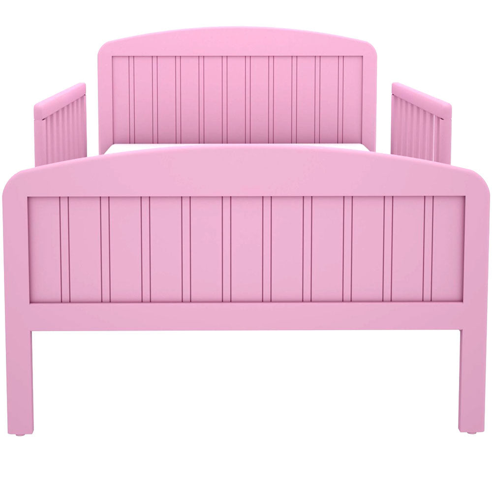 Toddler Bed - Kids Wood Bed with Attached Guardrails For Boys Girls Wood Beds For Cribs And Toddler Kids Wood Standard Bed Classic Design Wood Bed