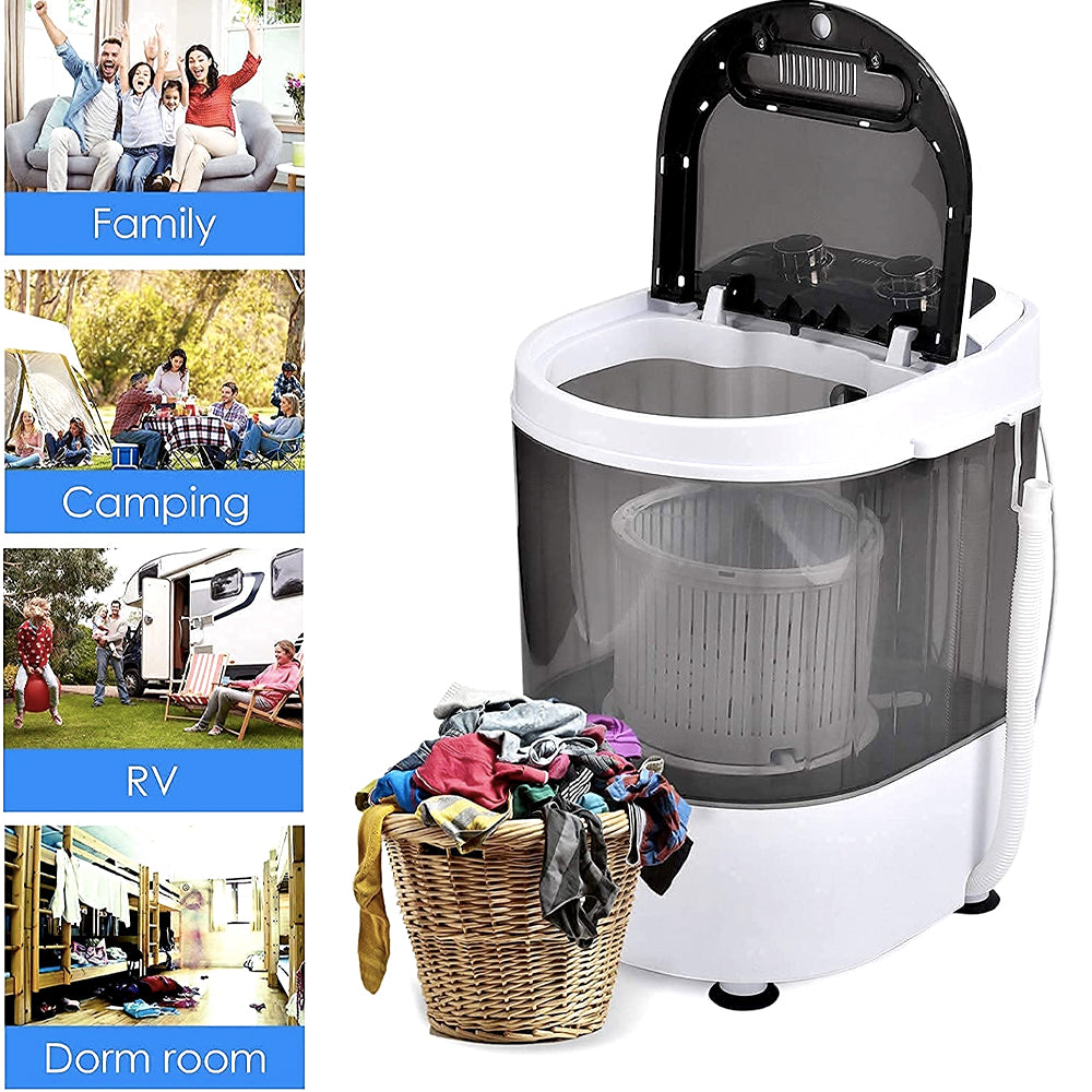 8.8 Lbs Portable Washing Machine 2 In 1 Mini Washer And Dryer With Pump White Black Blue