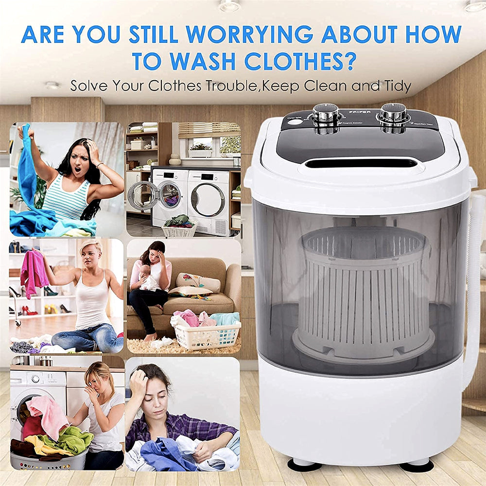 8.8 Lbs Portable Washing Machine 2 In 1 Mini Washer And Dryer With Pump White Black Blue