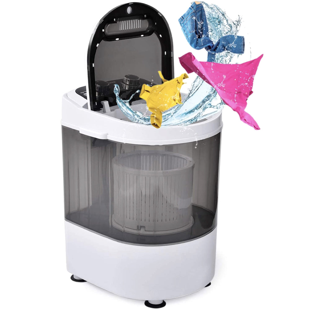 8.8 Lbs Portable Washing Machine 2 In 1 Mini Washer And Dryer With Pump White Black Blue