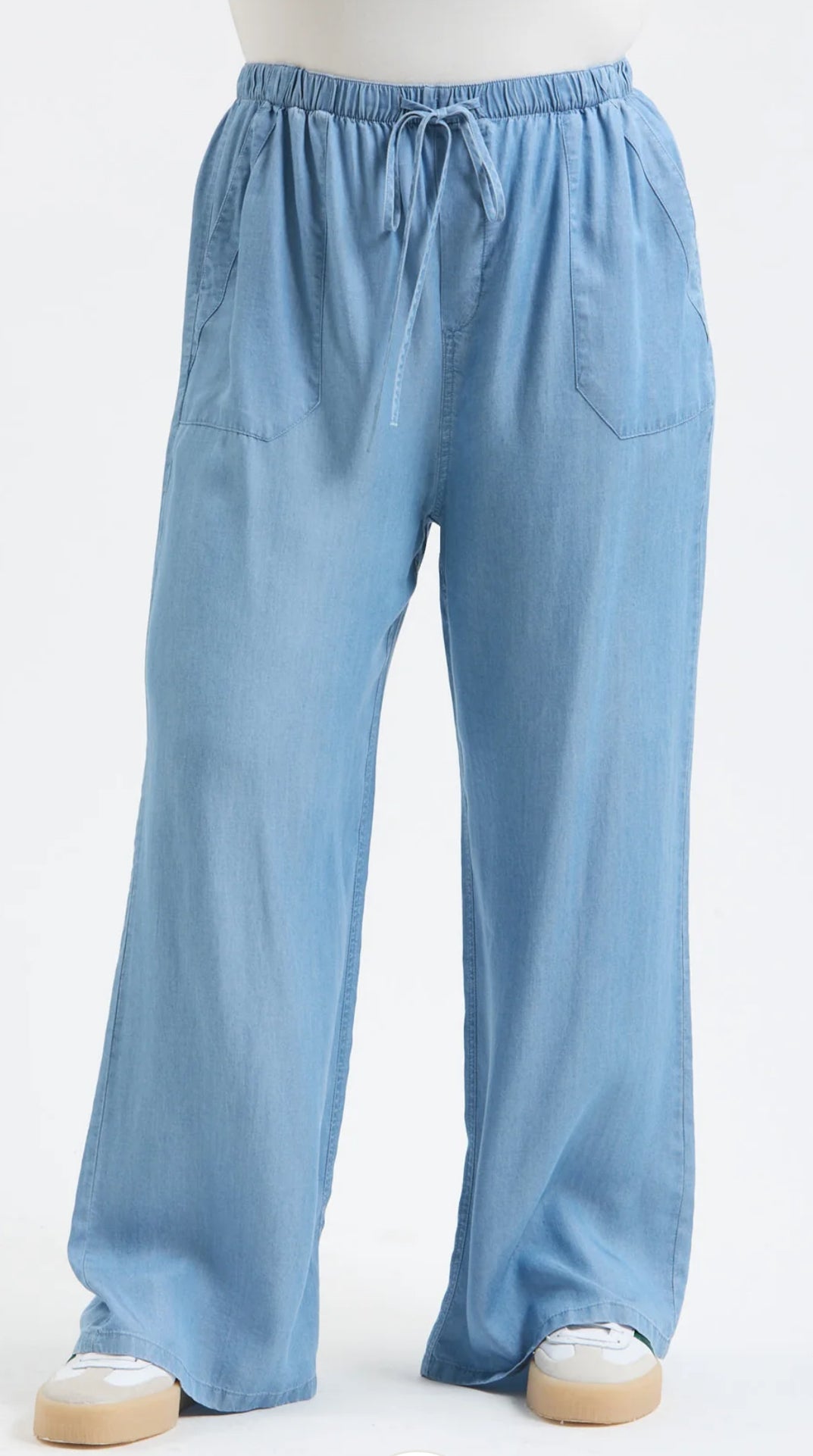 Chambray Drawstring Pants