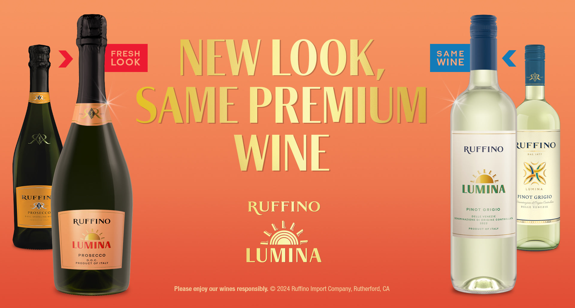 New Ruffino Lumina branding banner