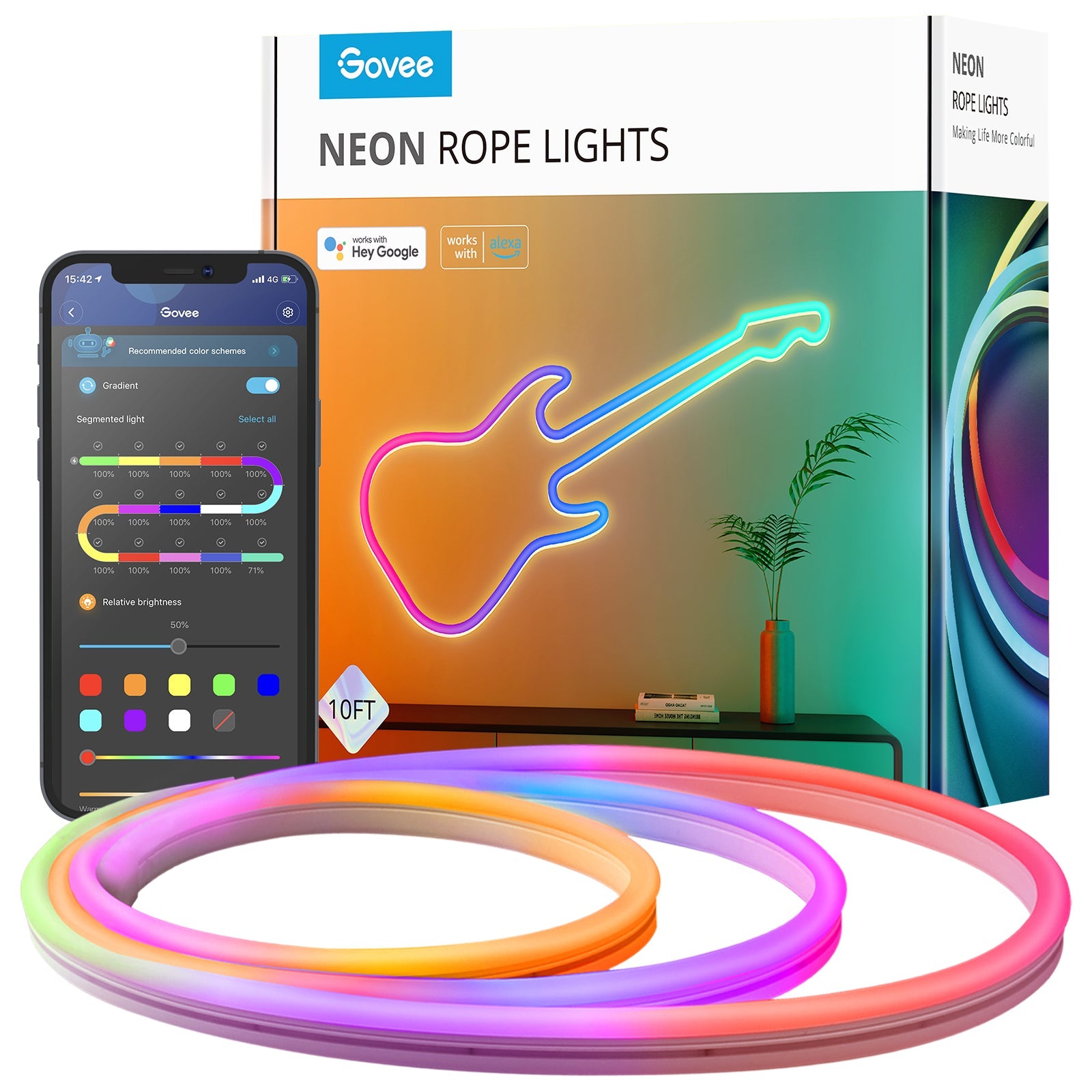 

Govee Neon LED Strip Light, 10 ft/3m ($6.4/ft)