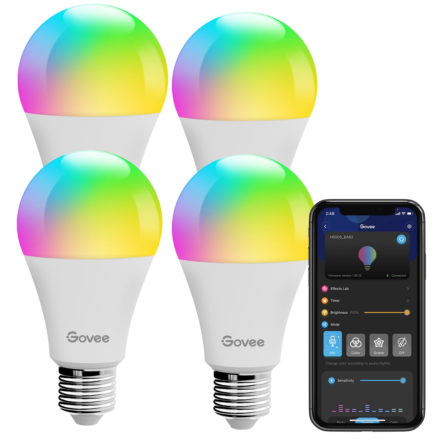 

Govee Bluetooth RGBWW Smart LED Bulbs, 4 PACK