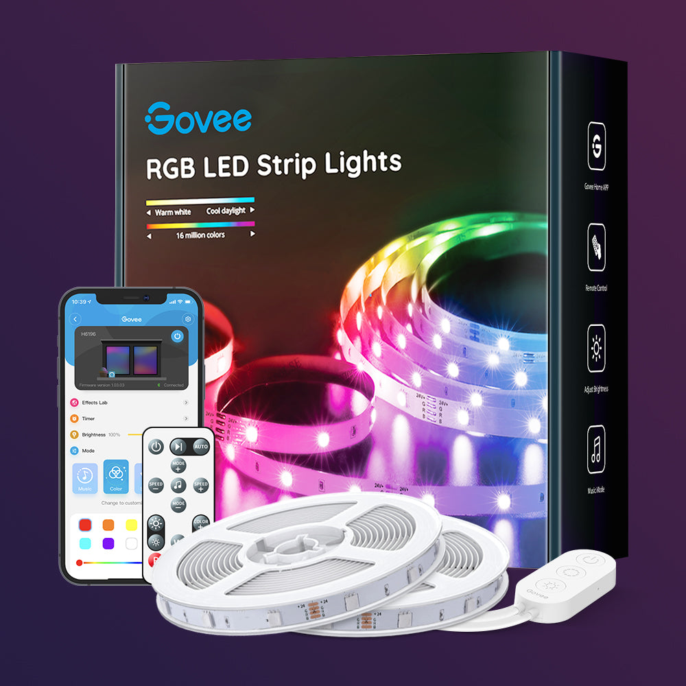 

Govee RGB LED Strip Lights With Remote, 65.6 Feet