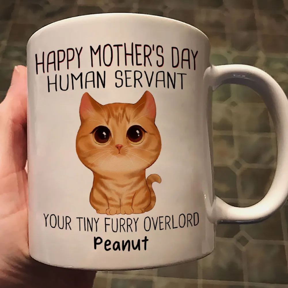 Watercolor Cute Cats Happy Mother'S Day Cat Human Servant Personalized -  Jasbuy