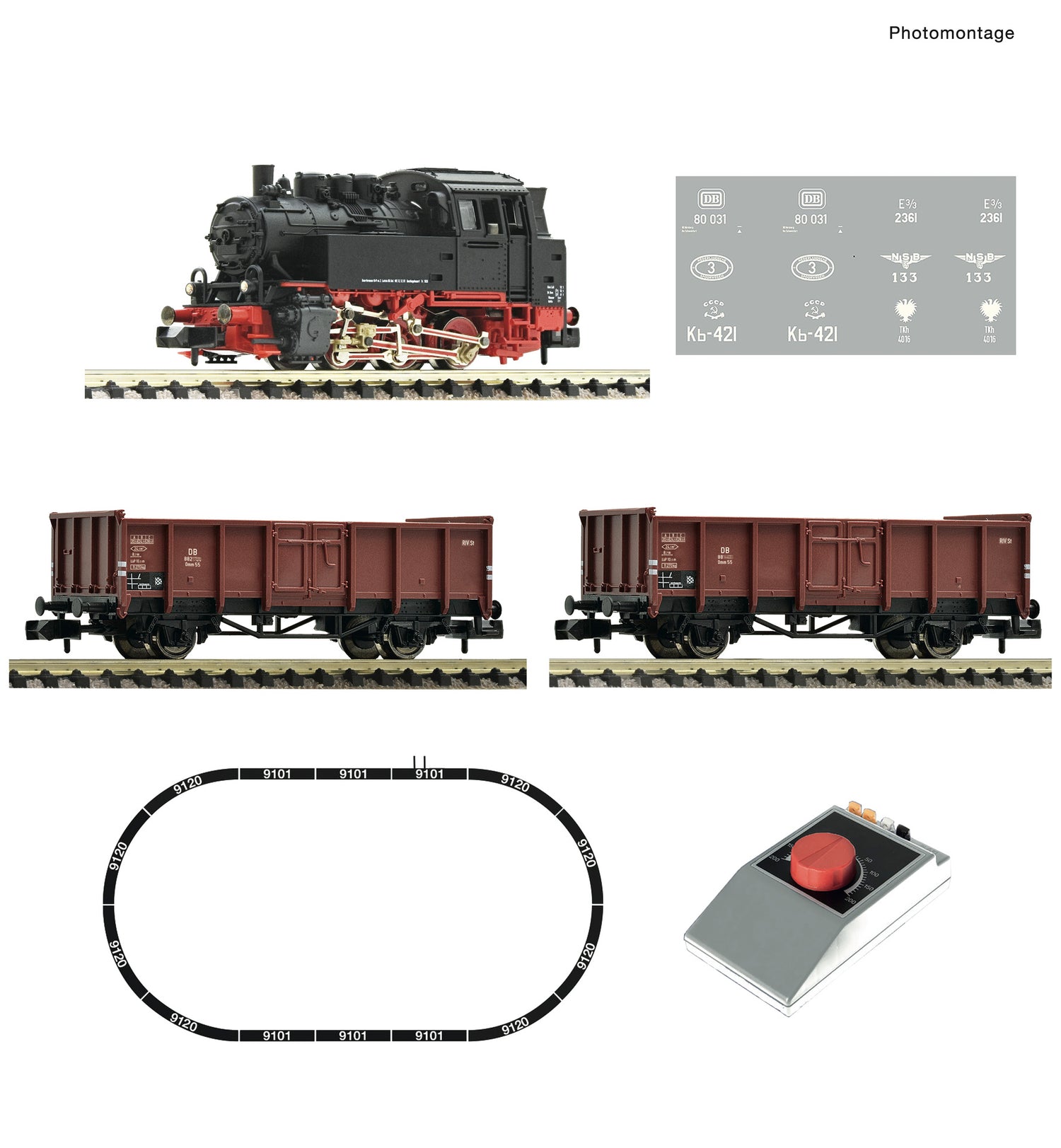 Fleischmann N 5160002 Analogue Start Set: Steam locomotive class 80 wi – Model Trains