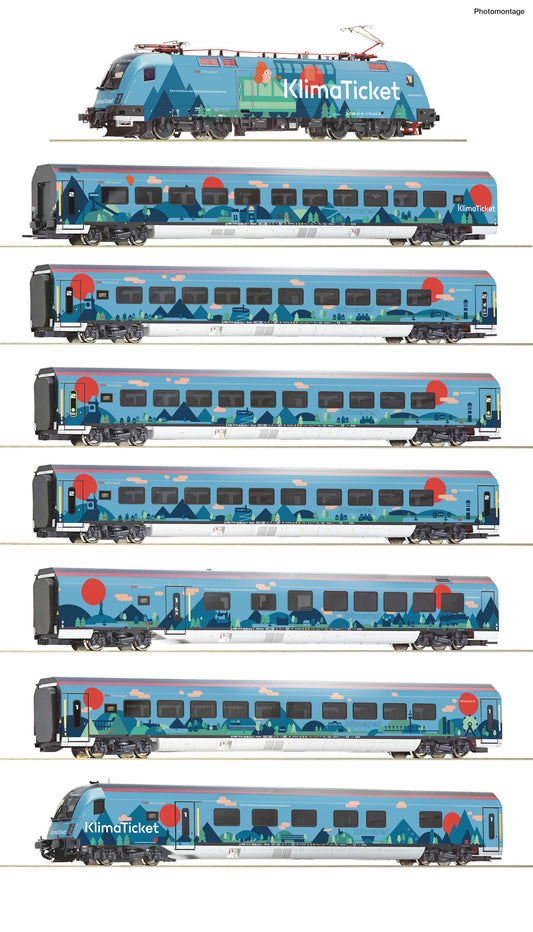 Roco HO 5520002 AC Sound 8 piece set: “100 Years ÖBB” Railjet, ÖBB