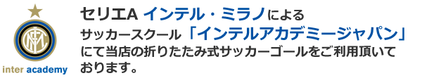 セリエA インテル・ミラノによるサッカースクール「インテルアカデミージャパン」にて当店の折りたたみ式サッカー ゴールをご利用いただいております。