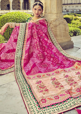 bride in oink saree