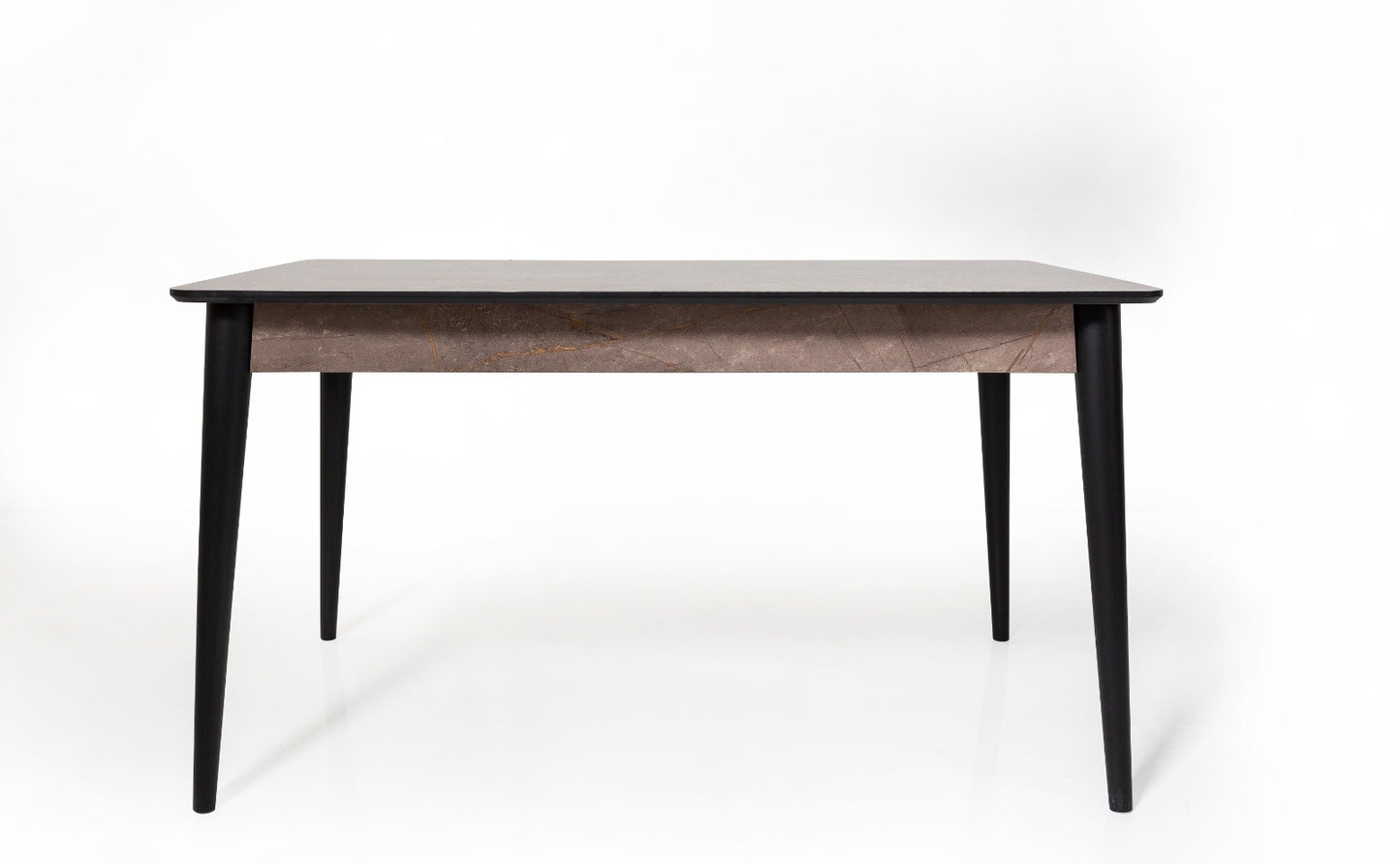 55" Modern Dining Table Rectangular Top with Solid Wood Legs