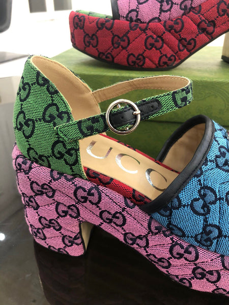 gucci multi color sandals