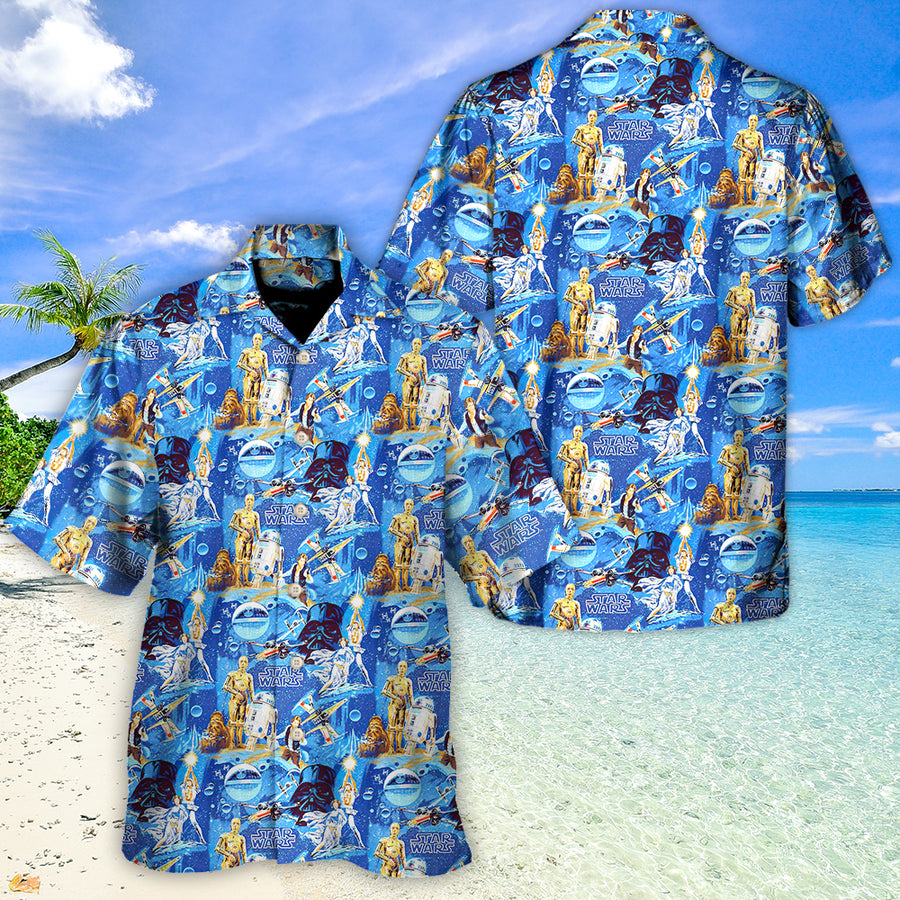 Disney Star Wars Hawaiian Shirt Summer Beach Starwars LUKE SLEEPWALKER Aloha Button Up Shirt - 90scloth