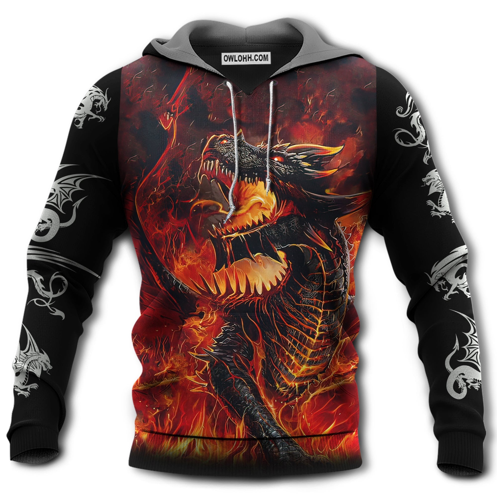 Dragon On Fire Amazing Strong Dragon - Hoodie - Owl Ohh