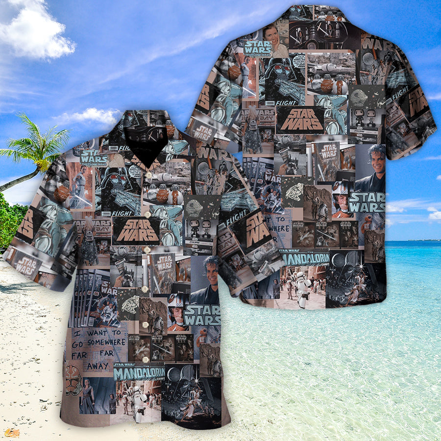 Disney Star Wars Hawaiian Shirt Summer Beach Starwars Comic Fan Collection Style Aloha Button Up Shirt - 90scloth
