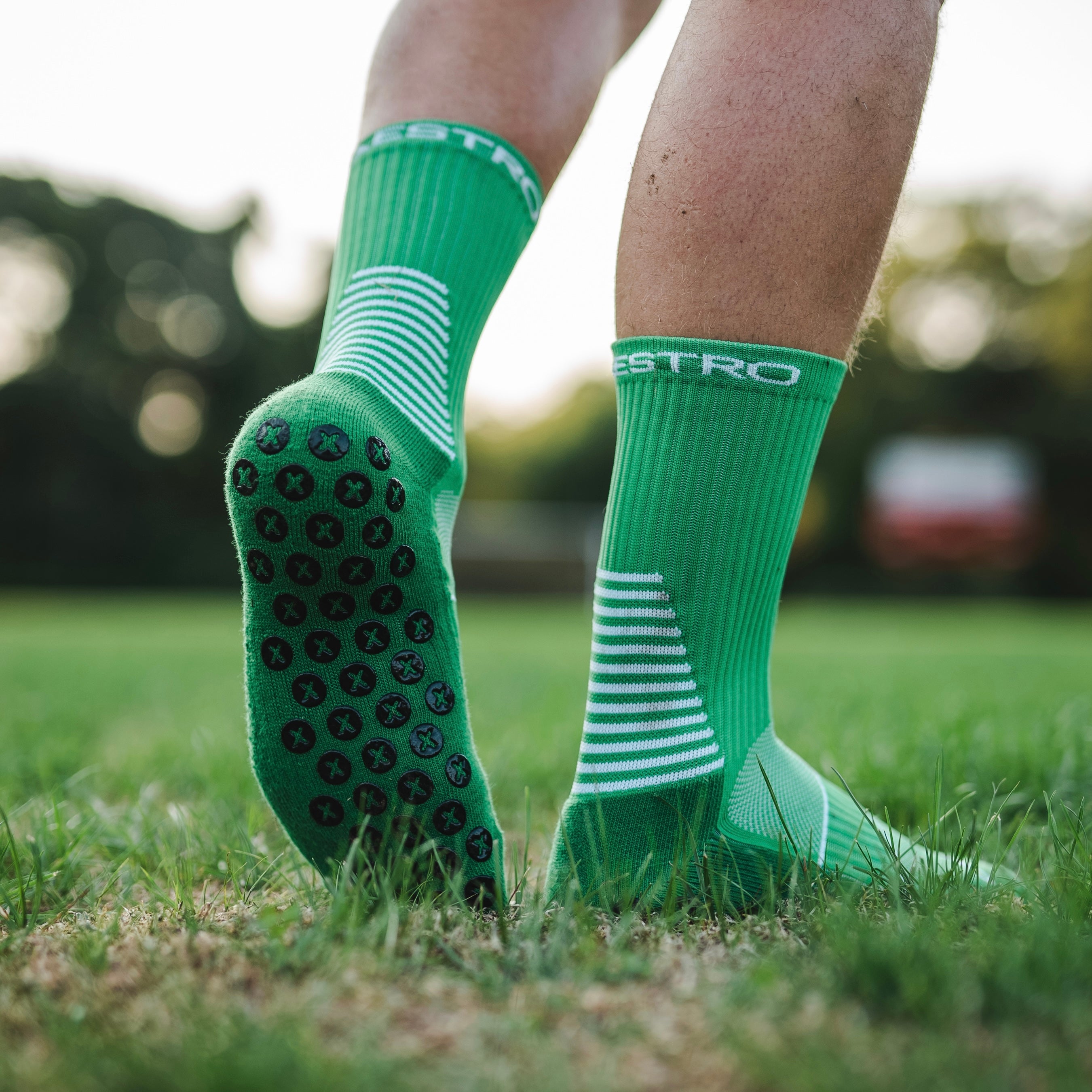 Green FUTBLR Grip Socks