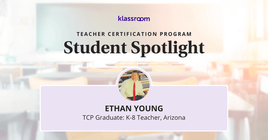 blog banner of tcp arizona graduate ethan young who shares how to change your teaching career path with tcp