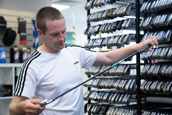 Inspecting a second-hand iron shaft