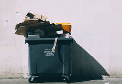 waste cardboard in bin