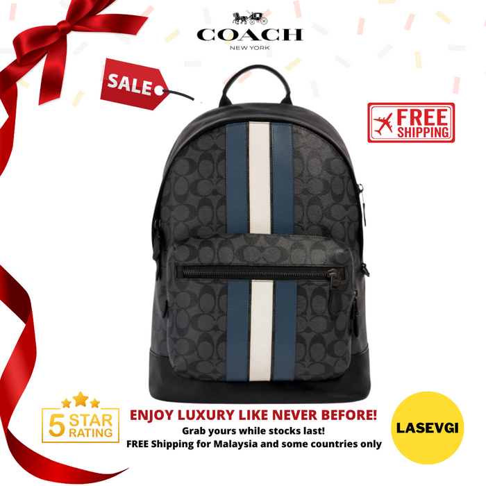 COACH West Backpack in Signature Canvas - Varsity Stripe — Lasevgi Official