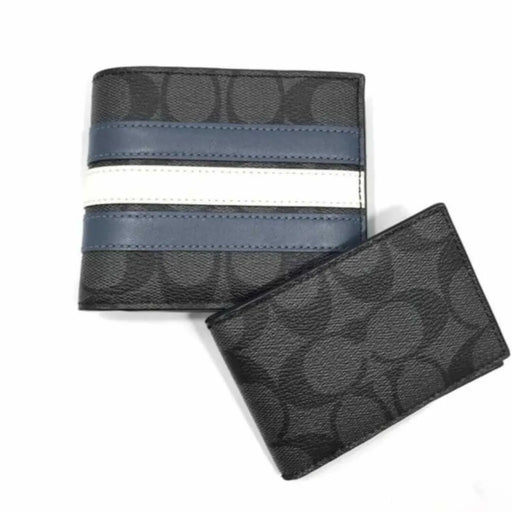 COACH Men Wallet in Signature Canvas with Varsity Stripe — Lasevgi Official
